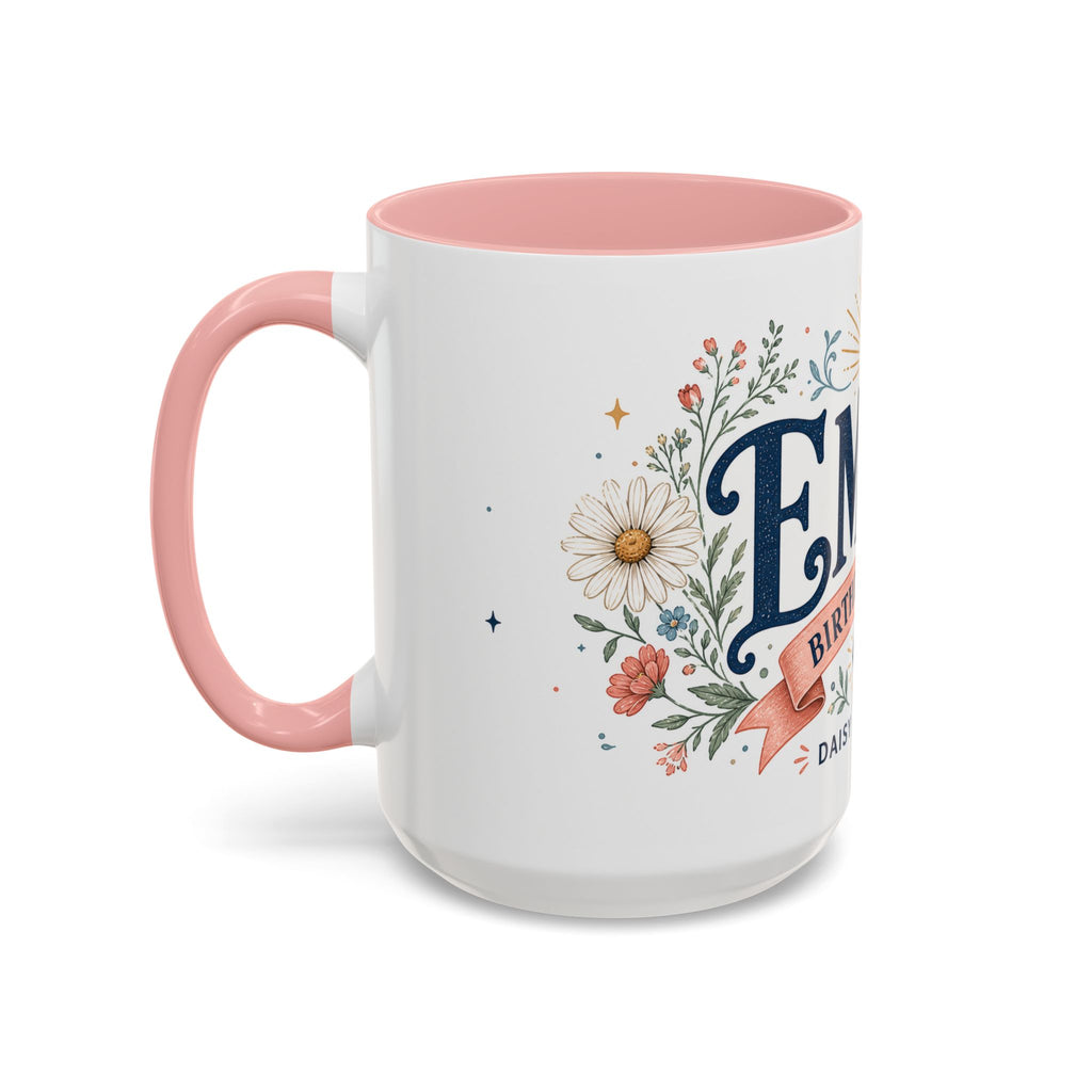 Personalized Name Birth Month Mug | Birth Flower Stone Birthday Gift | 11oz 15oz