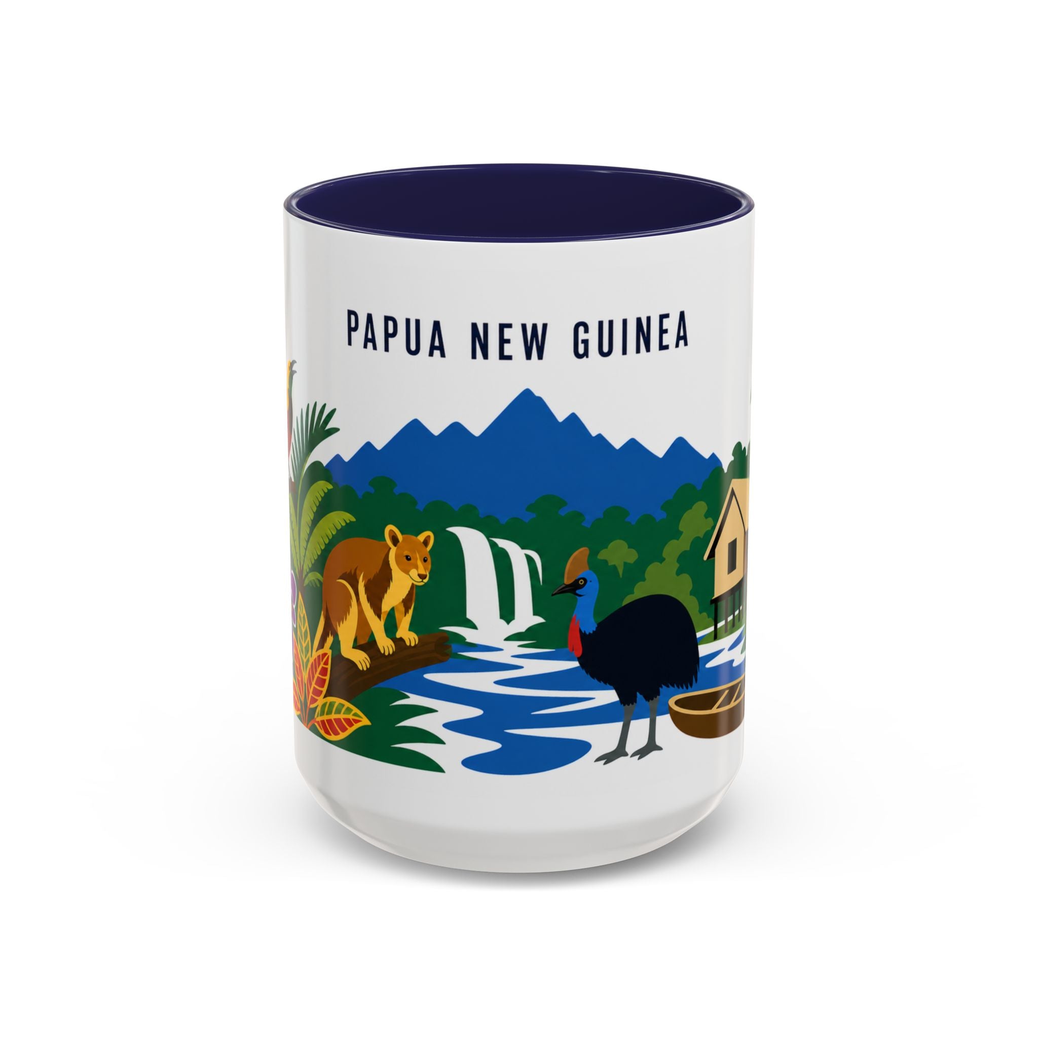 Papua New Guinea Coffee Mug | Travel Souvenir Accent Mug | Country Gift Ceramic Cup 11oz 15oz