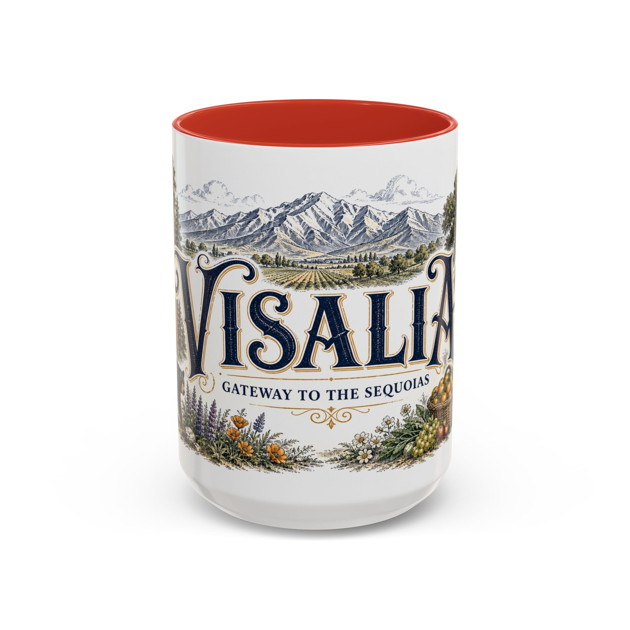 Visalia Coffee Mug | United States Travel Souvenir | Vintage Illustrated City Gift | 11 oz 15 oz Accent Mug