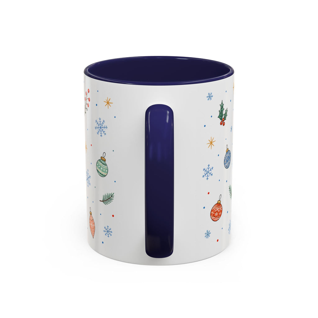 Christmas Ornament Mug | Snowflake Watercolor Holiday Gift | Accent Cup 11oz 15oz