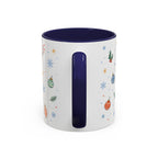 Christmas Ornament Mug | Snowflake Watercolor Holiday Gift | Accent Cup 11oz 15oz