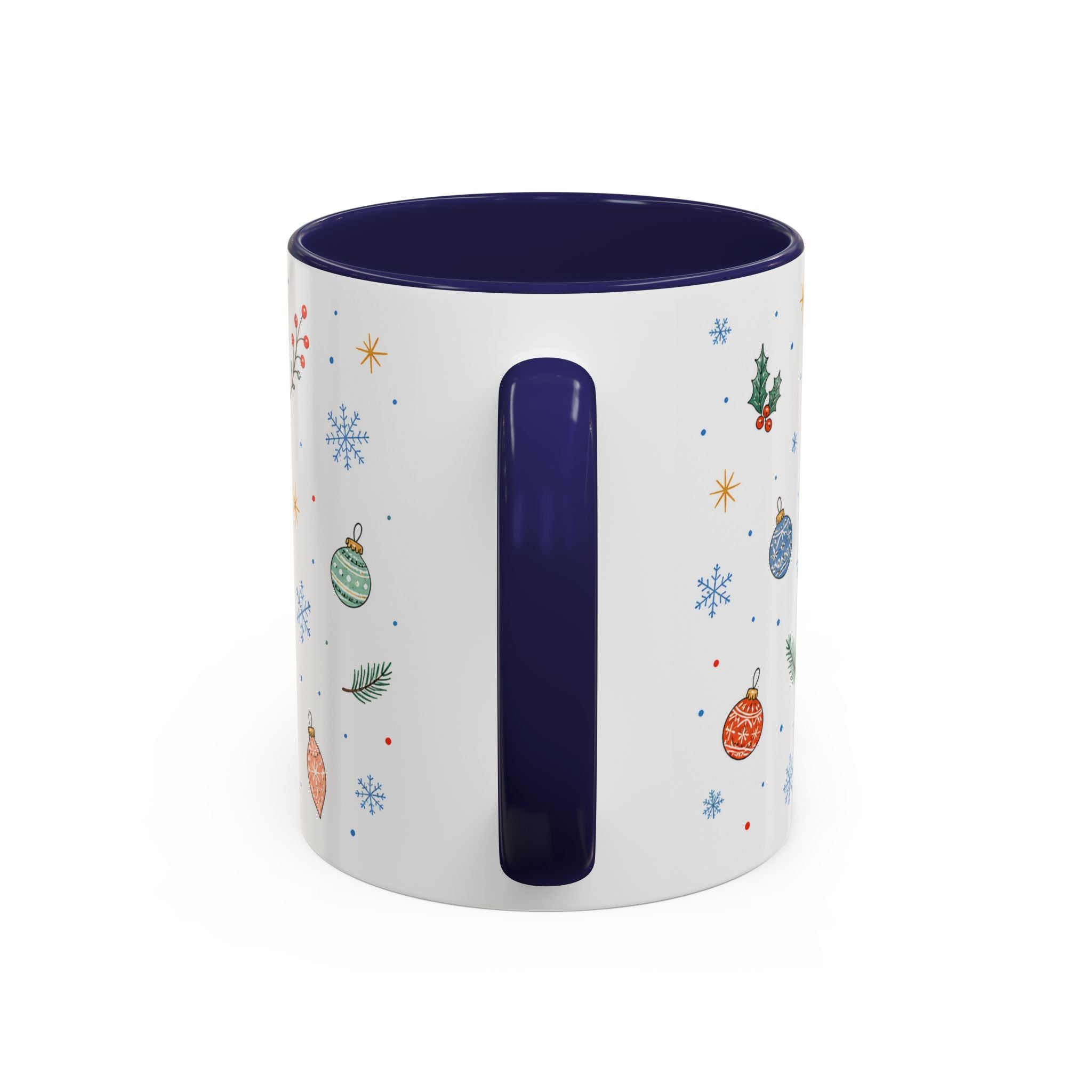 Christmas Ornament Mug | Snowflake Watercolor Holiday Gift | Accent Cup 11oz 15oz