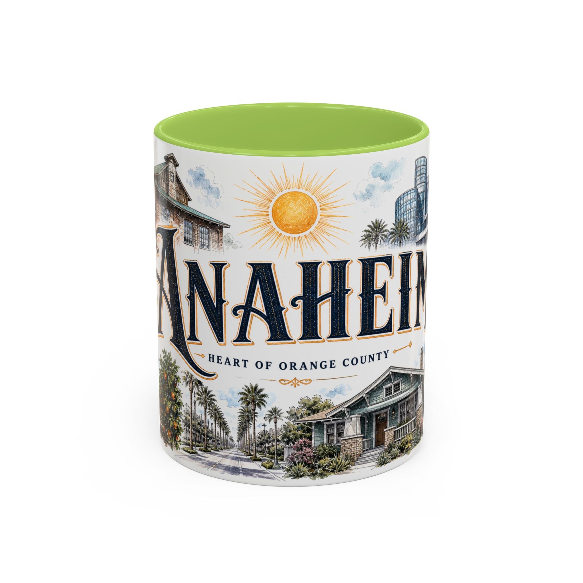 Anaheim Coffee Mug | United States Travel Souvenir | Vintage Illustrated City Gift | 11 oz 15 oz Accent Mug