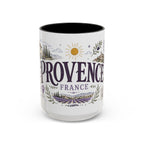 Provence Coffee Mug | Travel Destination Souvenir Gift | Accent Color Ceramic 11oz 15oz