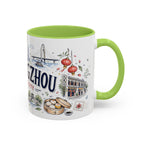Guangzhou Coffee Mug | China Souvenir Travel Gift | Accent Color Ceramic 11oz 15oz