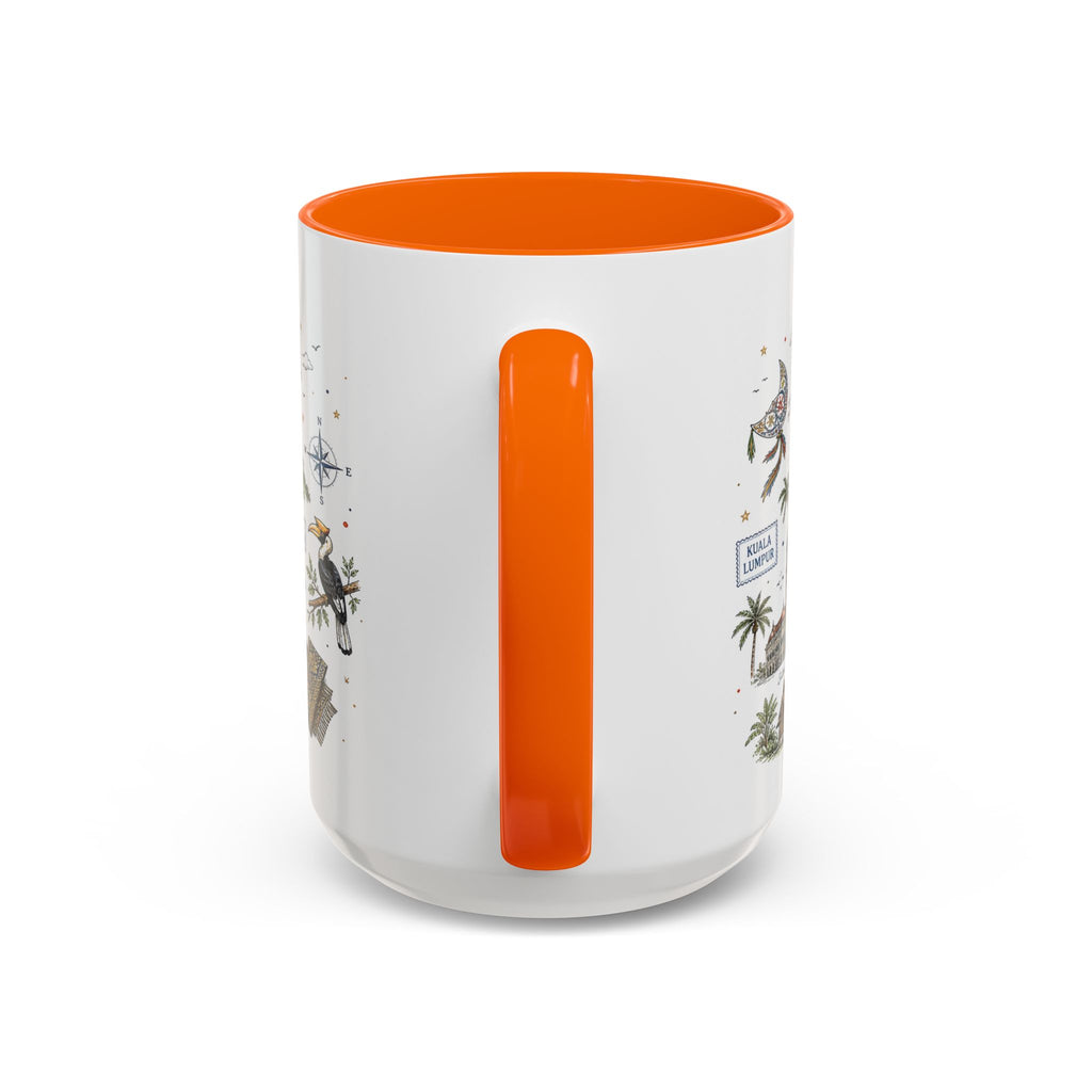 Kuala Lumpur Coffee Mug | Malaysia Souvenir Travel Gift | Accent Color Ceramic 11oz 15oz