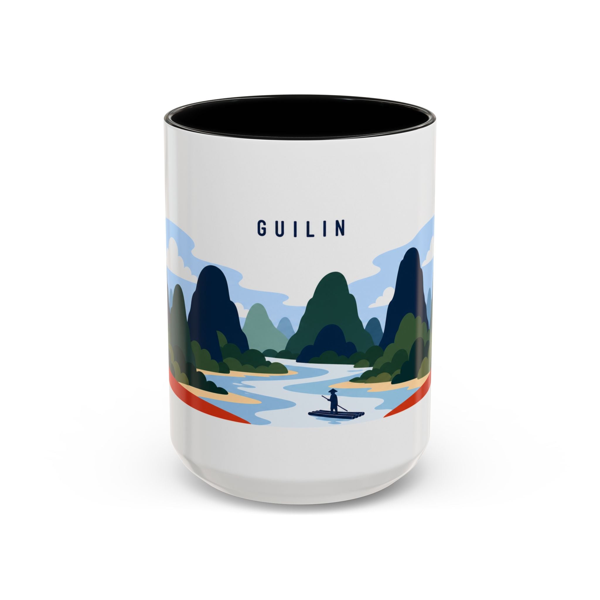 Guilin Coffee Mug | Travel Destination Souvenir Gift | Accent Color Ceramic 11oz 15oz