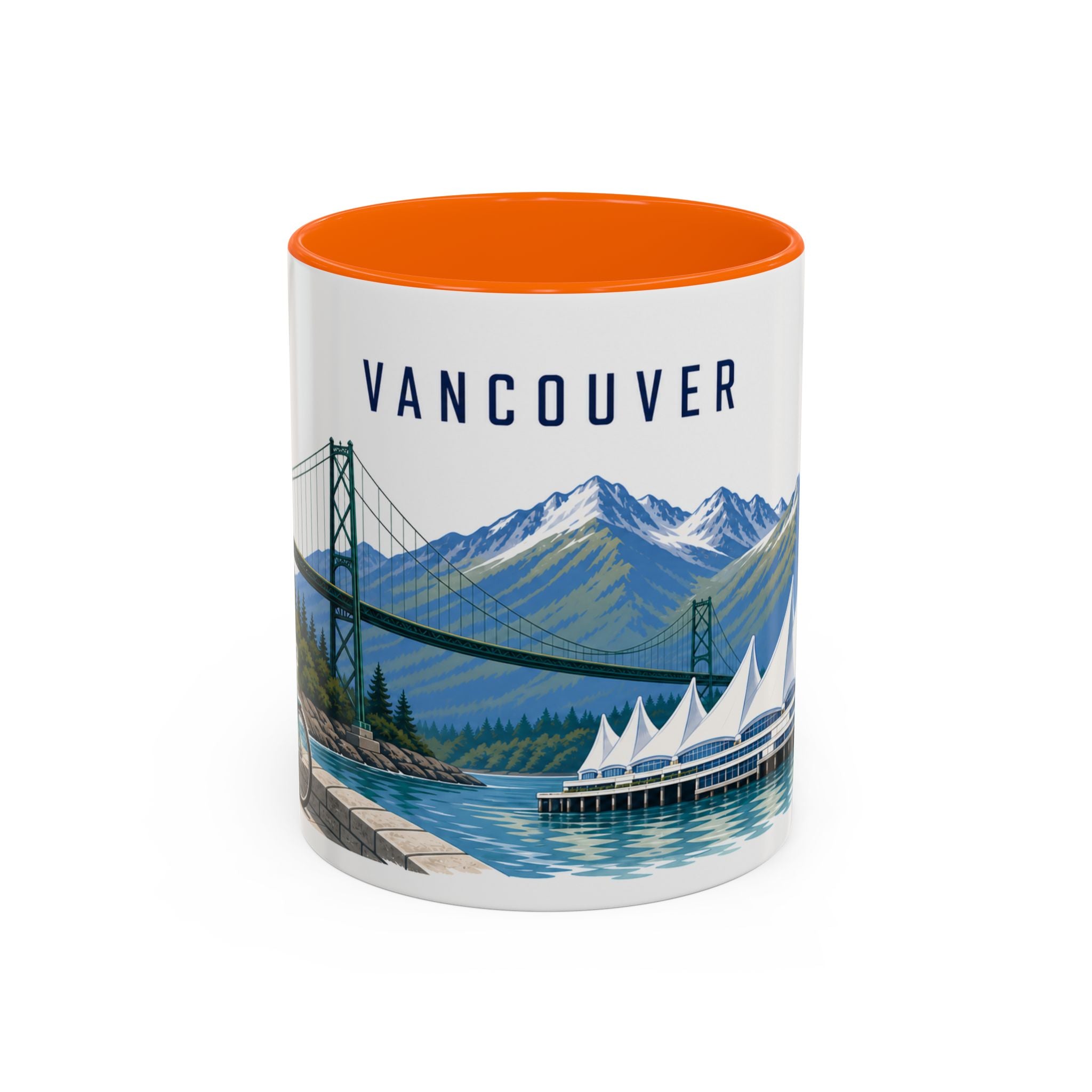 Vancouver Coffee Mug | Canada Travel Souvenir | Porcelain Decal City Gift | 11oz 15oz Accent Mug