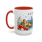 Azerbaijan Coffee Mug | Travel Souvenir Accent Mug | Place Gift Ceramic Cup 11oz 15oz