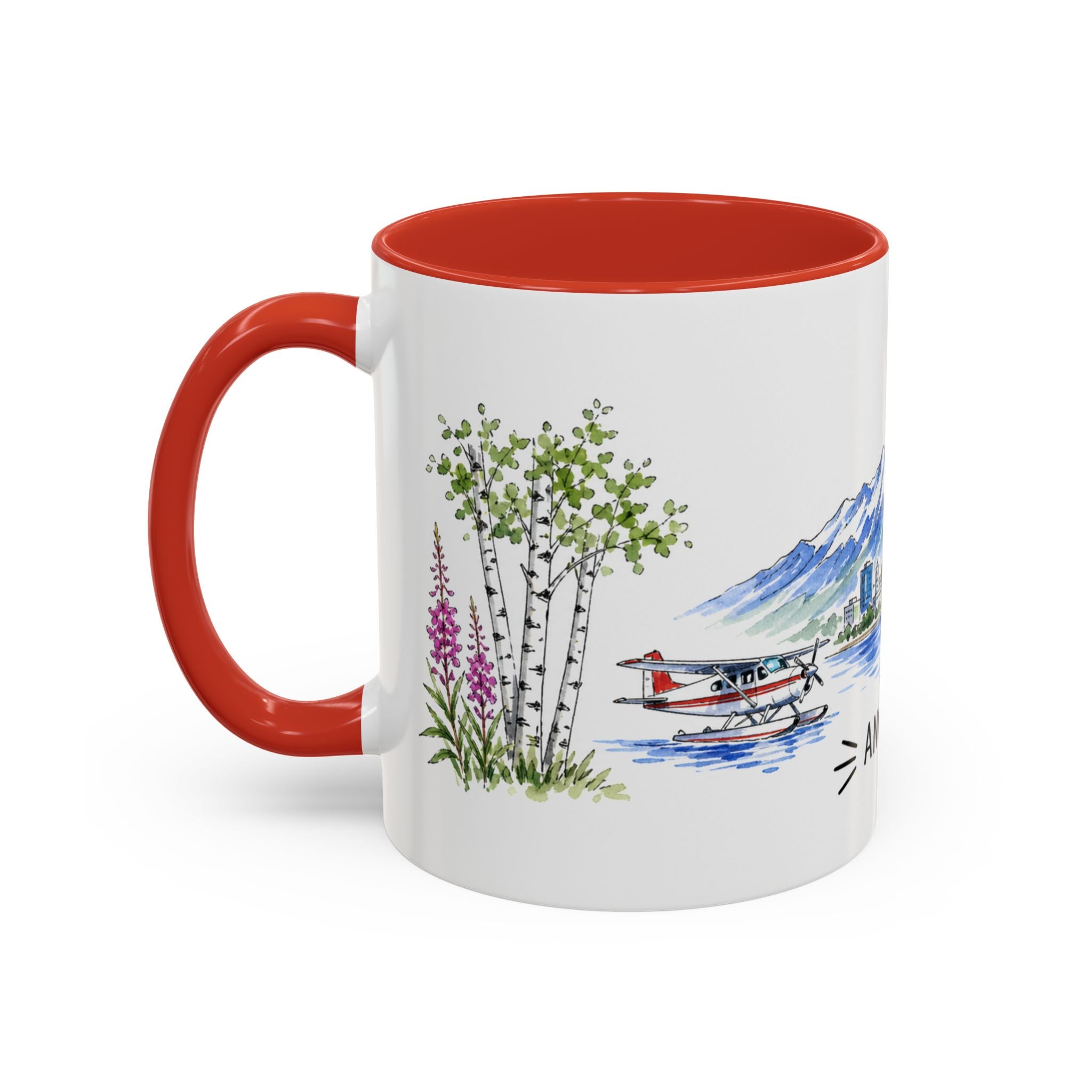 Anchorage Illustrated Travel Mug | City Souvenir Accent Coffee Mug | 11oz 15oz Ceramic Cup