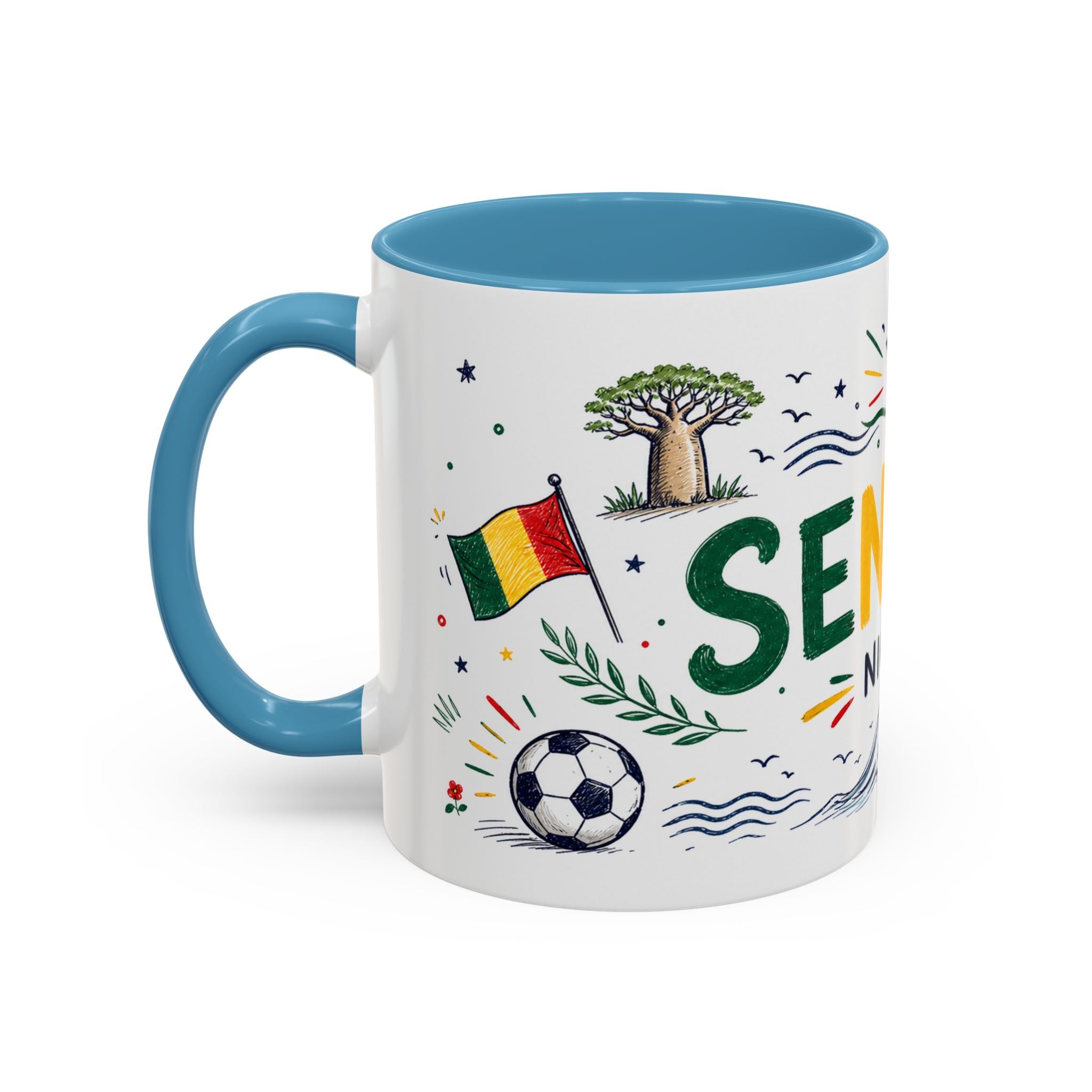 Senegal Soccer Coffee Mug | World Cup Fan Gift | Accent Color Ceramic 11oz 15oz Match Day Cup