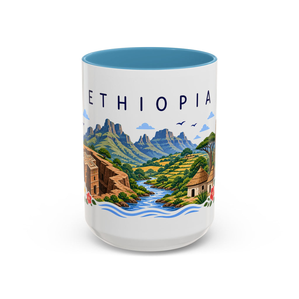 Ethiopia Coffee Mug | Travel Souvenir Accent Mug | Place Gift Ceramic Cup 11oz 15oz