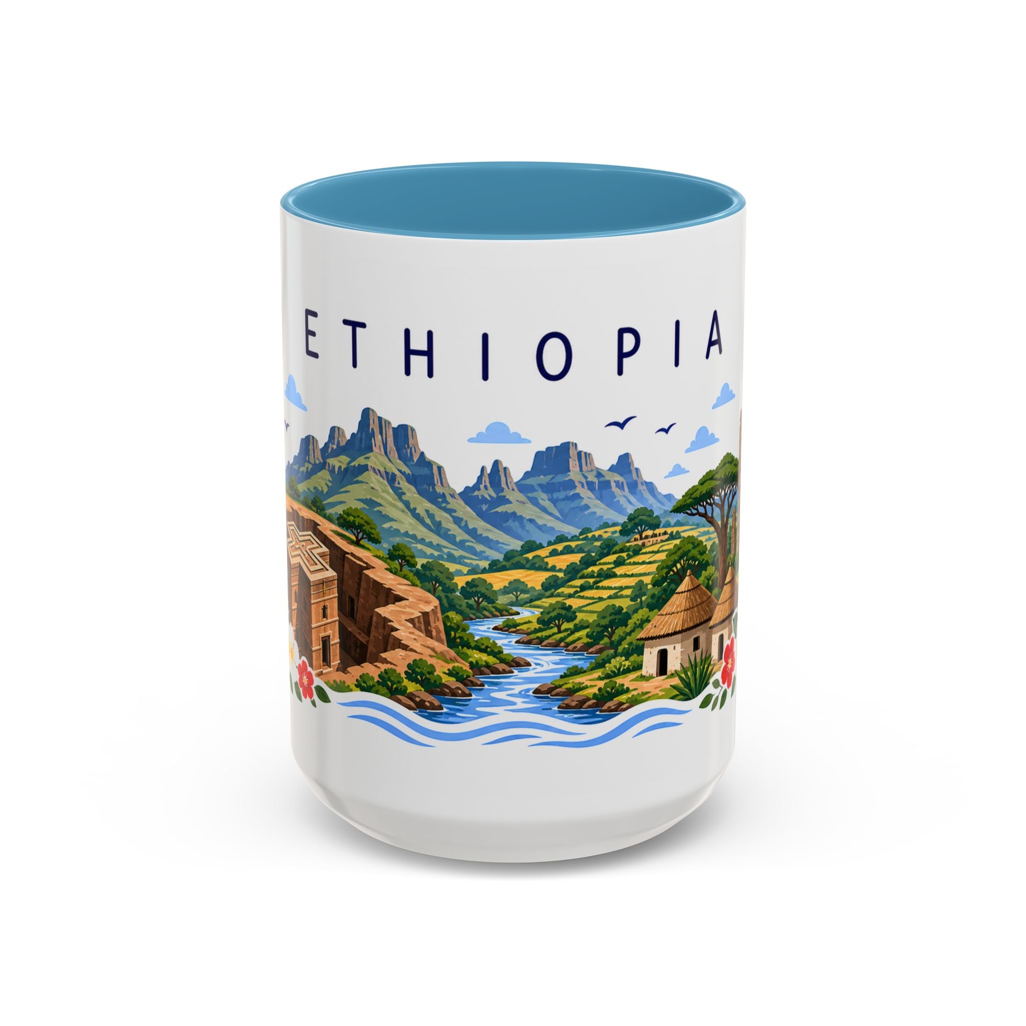 Ethiopia Coffee Mug | Travel Souvenir Accent Mug | Place Gift Ceramic Cup 11oz 15oz