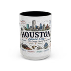 Houston Coffee Mug | Texas Souvenir City Gift | Accent Color Ceramic 11oz 15oz