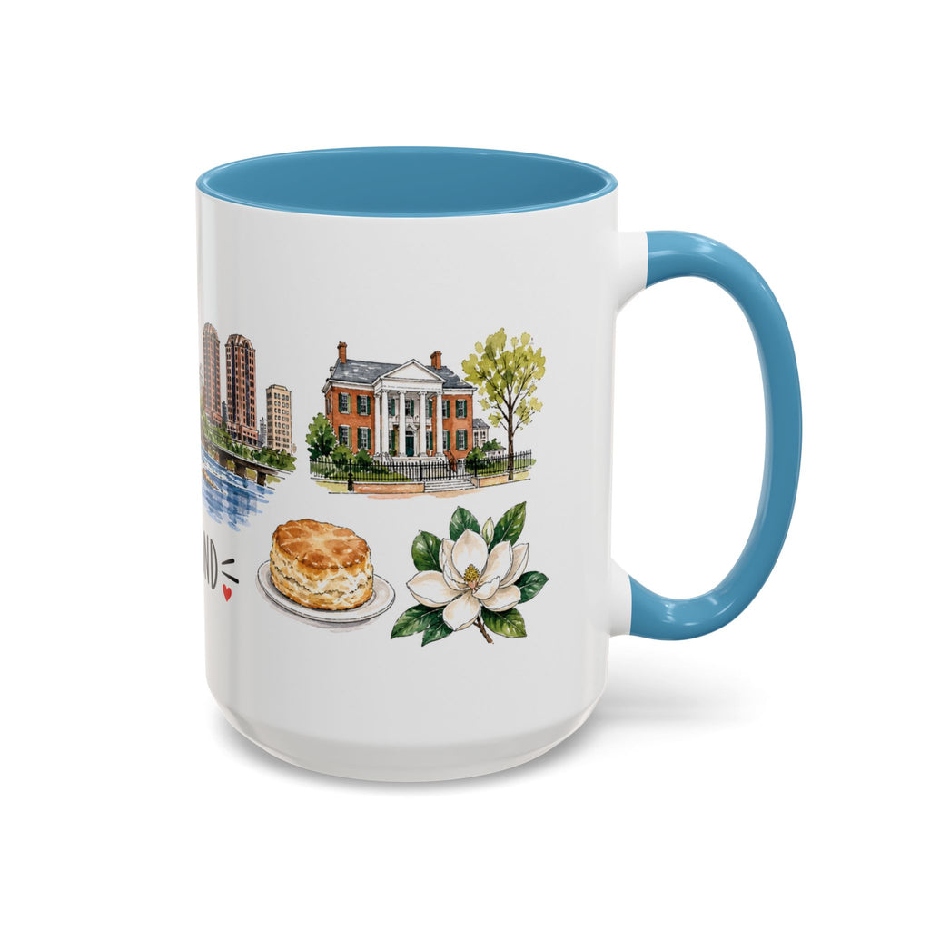 Richmond Illustrated Travel Mug | City Souvenir Accent Coffee Mug | 11oz 15oz Ceramic Cup