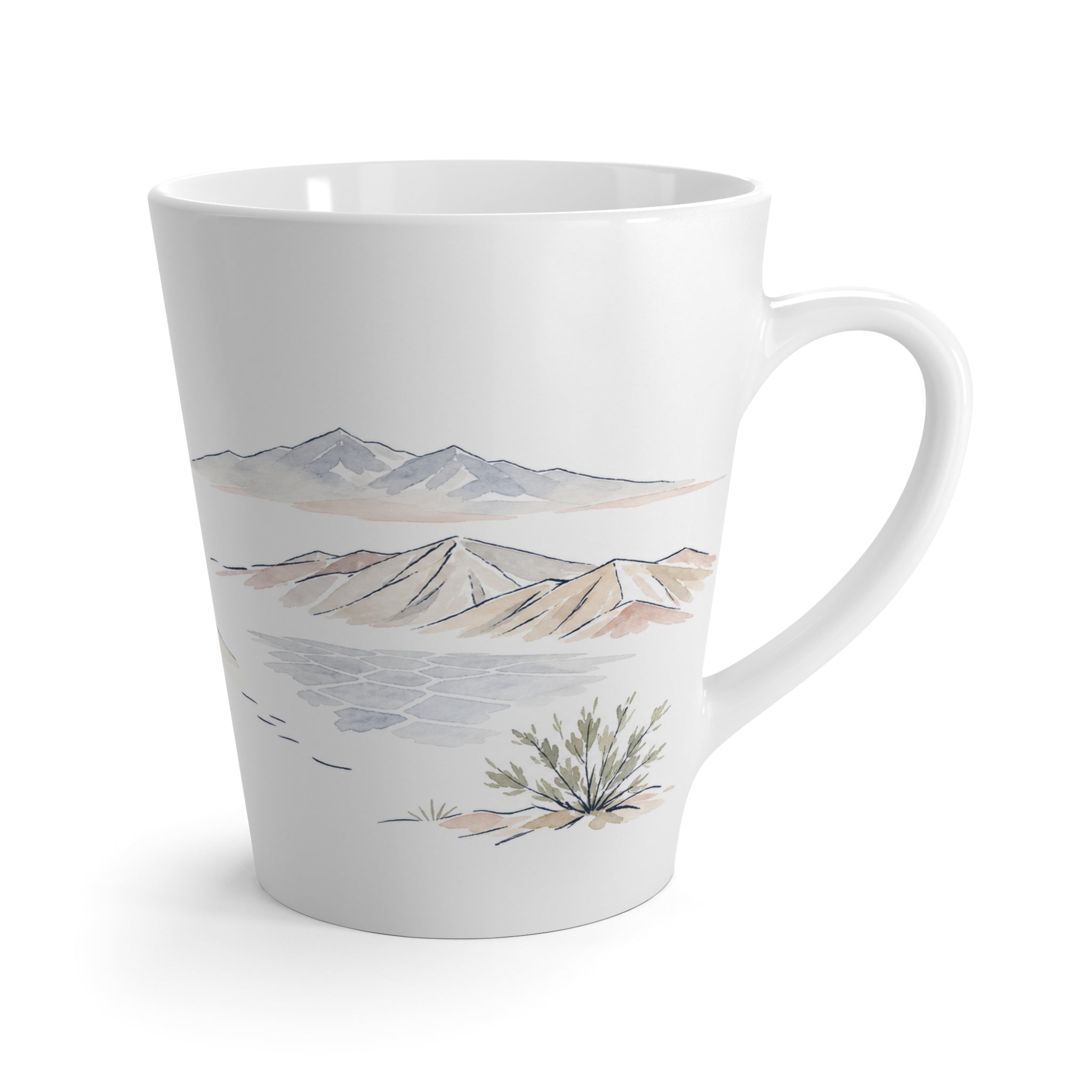 Death Valley National Park Latte Mug | Pastel Watercolor Nature Coffee Cup | 12 oz Travel Souvenir Gift