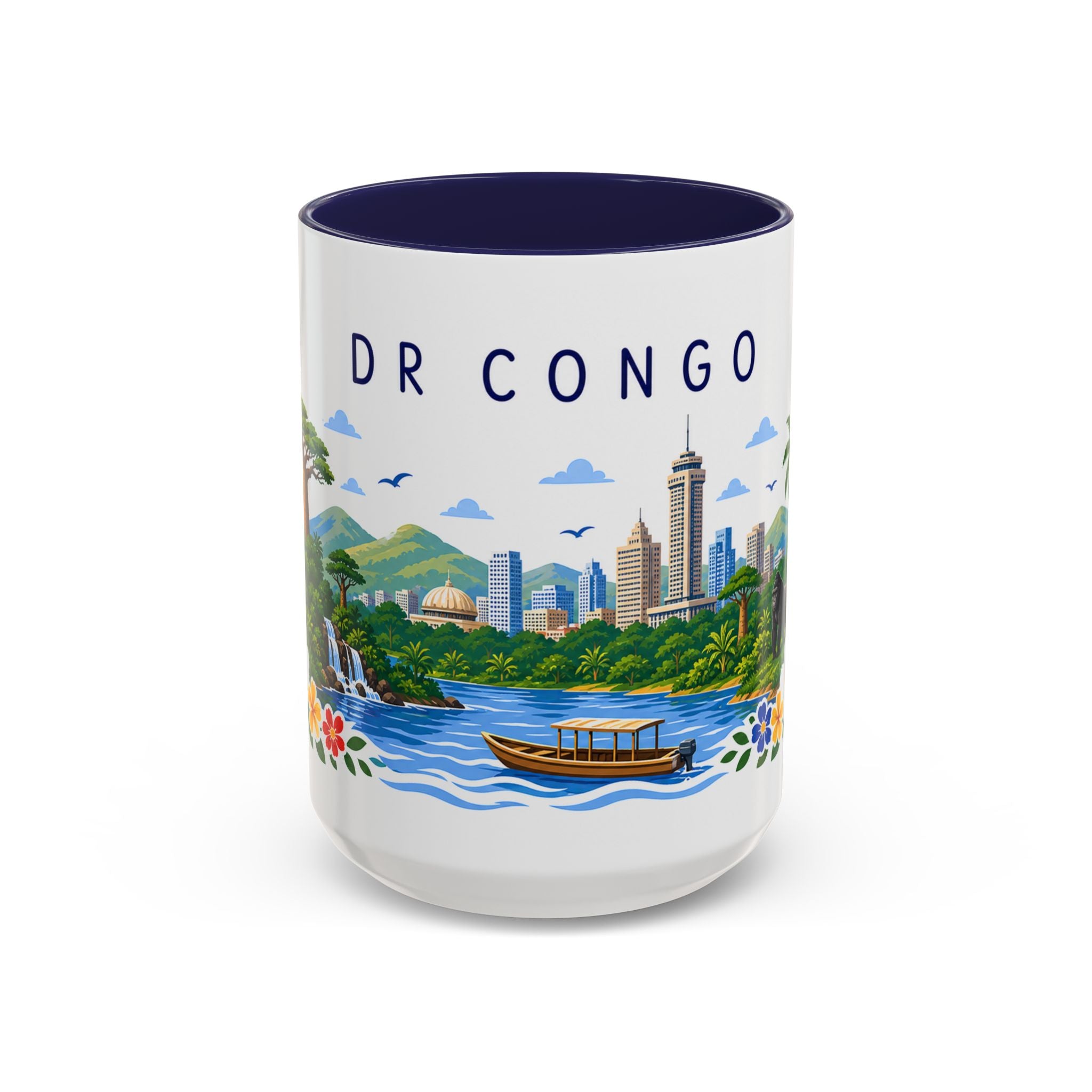 DR Congo Coffee Mug | Travel Souvenir Accent Mug | Place Gift Ceramic Cup 11oz 15oz