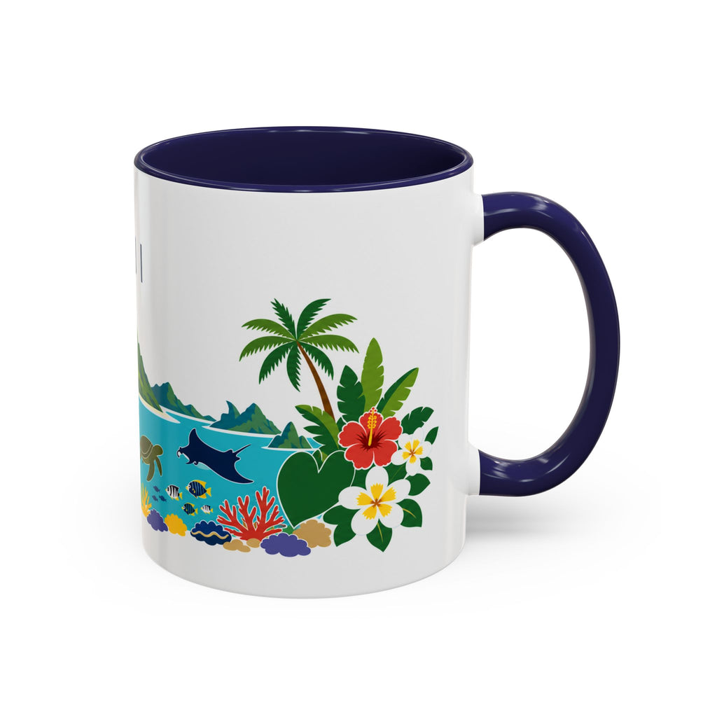 Fiji Coffee Mug | Travel Destination Souvenir Gift | Accent Color Ceramic 11oz 15oz