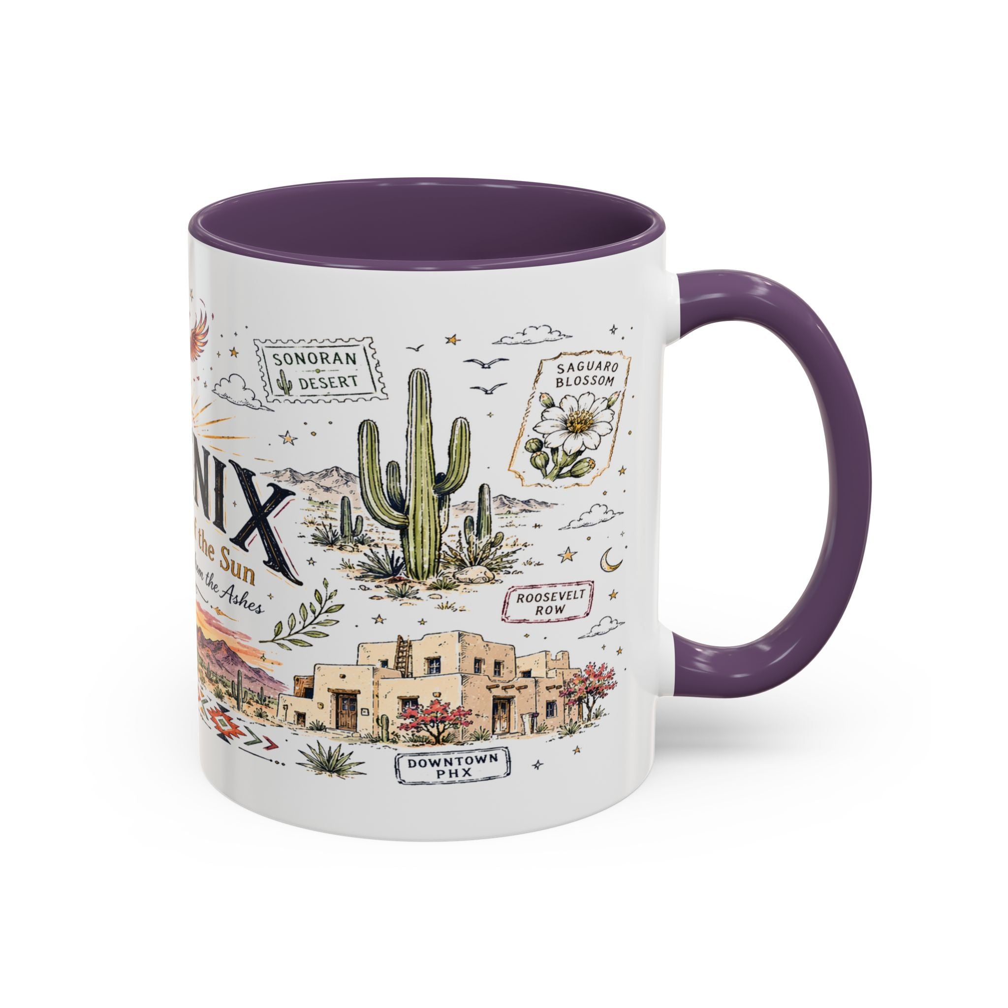 Phoenix Coffee Mug | Arizona Souvenir City Gift | Accent Color Ceramic 11oz 15oz