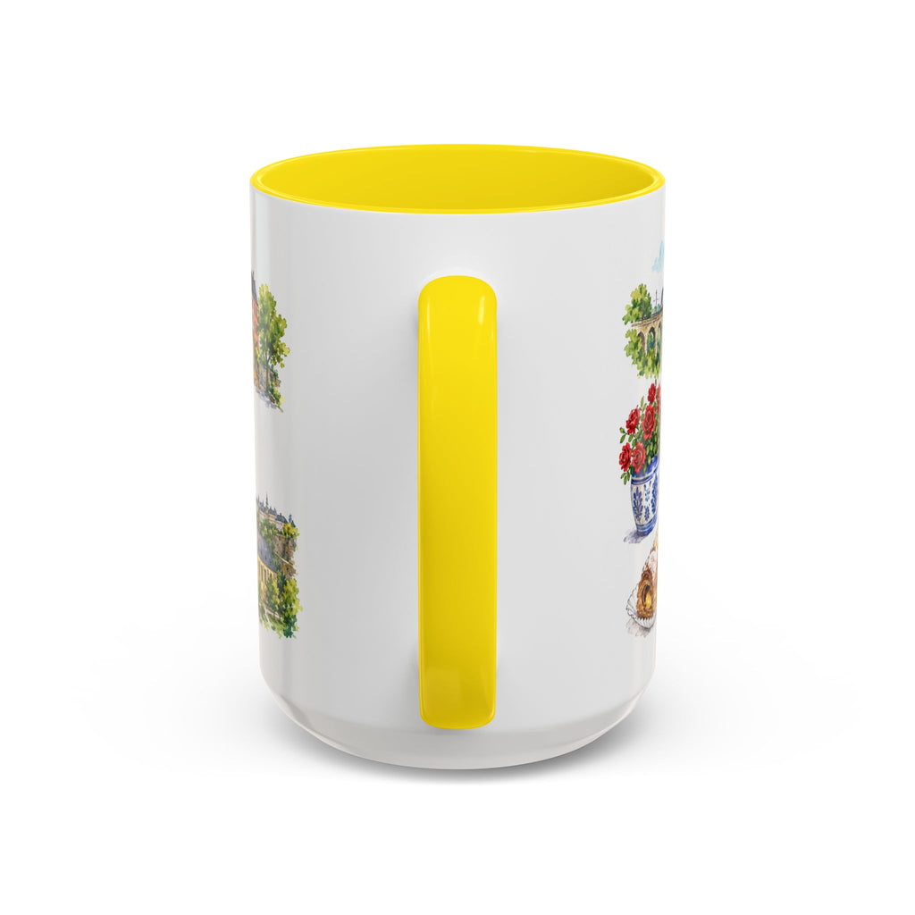 Luxembourg City Illustrated Travel Mug | City Souvenir Accent Coffee Mug | 11oz 15oz Ceramic Cup