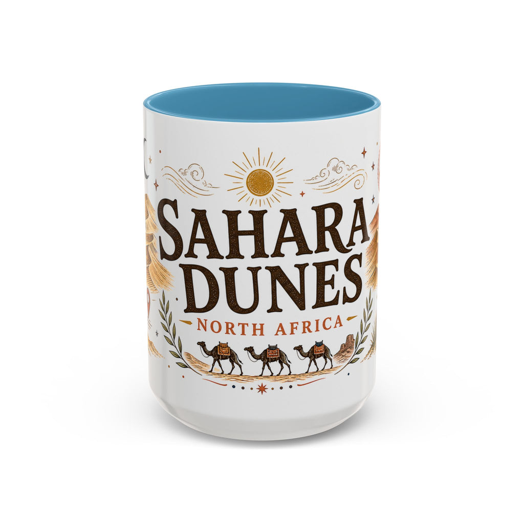 Sahara Dunes Coffee Mug | Travel Destination Souvenir Gift | Accent Color Ceramic 11oz 15oz