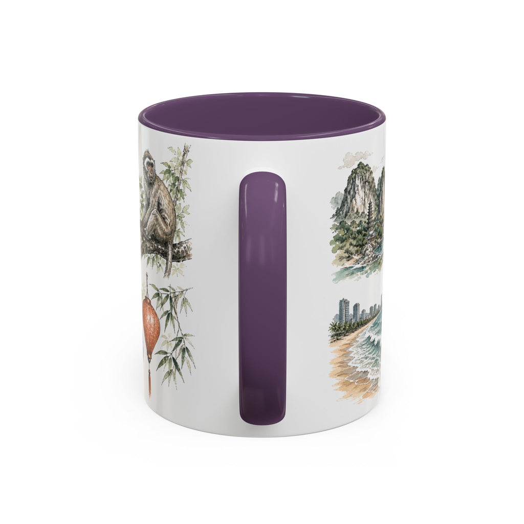 Da Nang Coffee Mug | Vietnam Travel Souvenir | Vintage Illustrated City Gift | 11 oz 15 oz Accent Mug