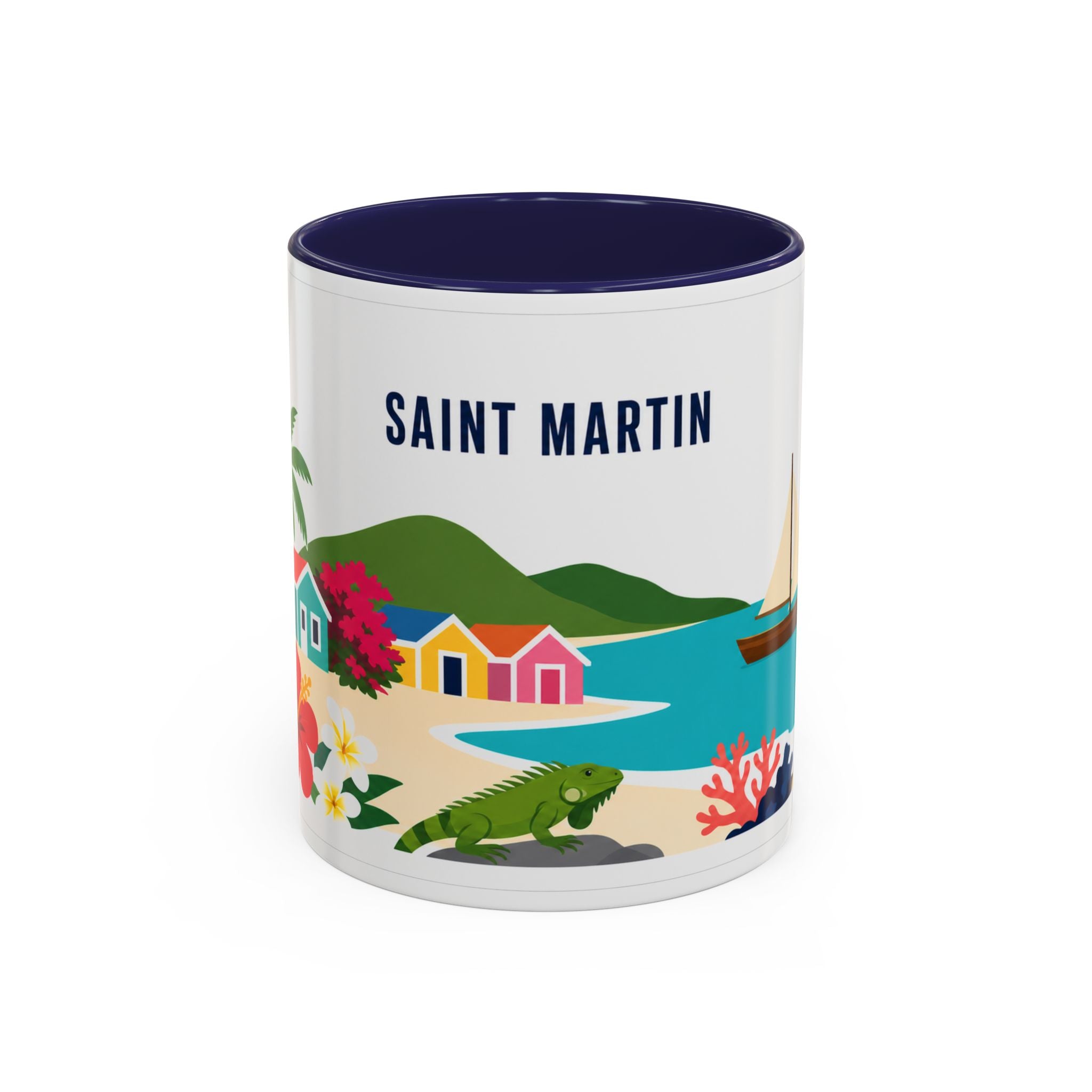 Saint Martin Coffee Mug | Travel Souvenir Accent Mug | Country Gift Ceramic Cup 11oz 15oz