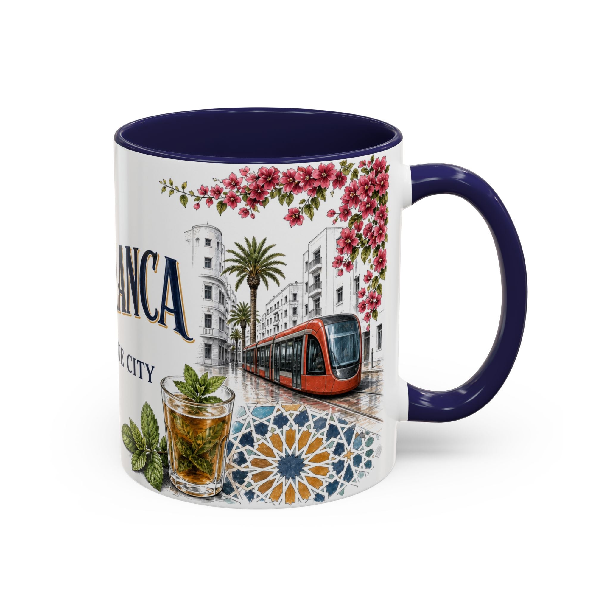 Casablanca Coffee Mug | Morocco Travel Souvenir | Vintage Illustrated City Gift | 11 oz 15 oz Accent Mug