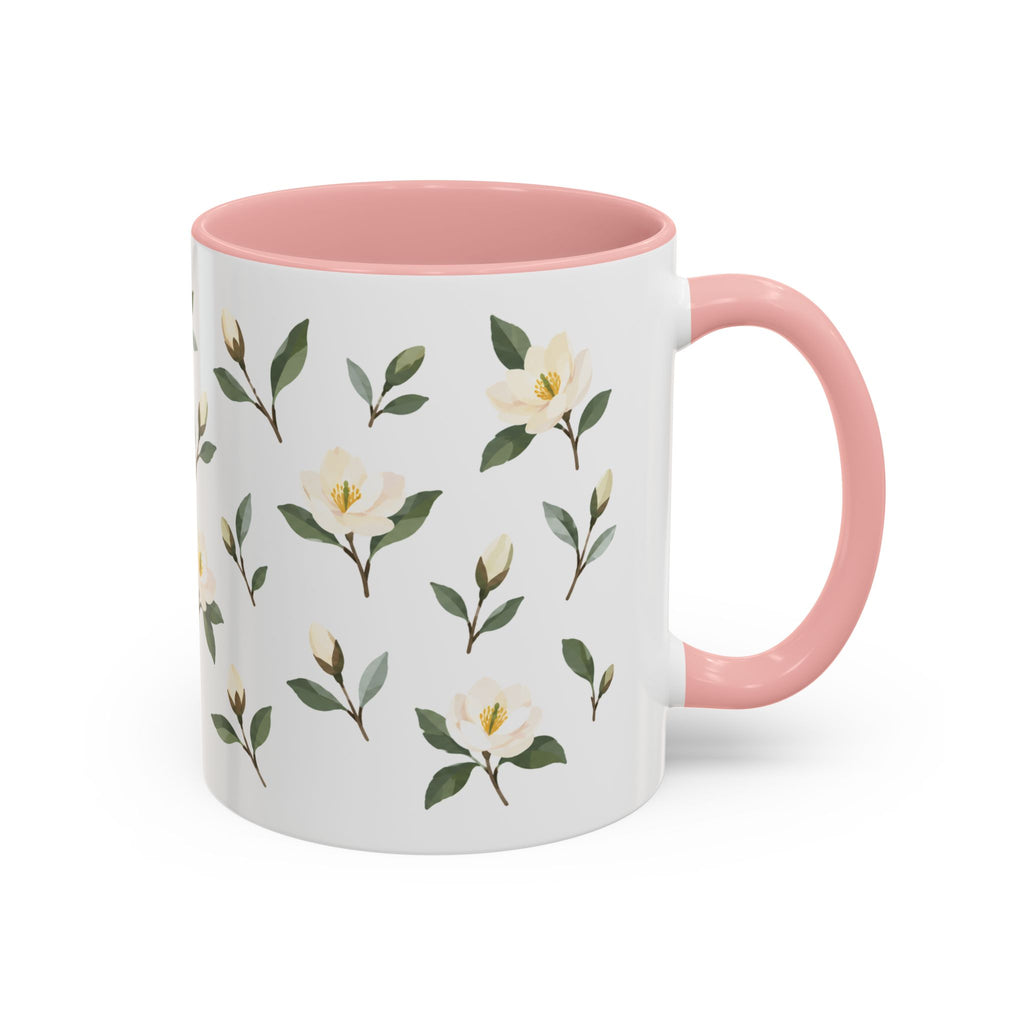 Georgia Sweetbay Magnolia Mug, State Flower Floral Coffee Cup, 11oz Botanical Gift