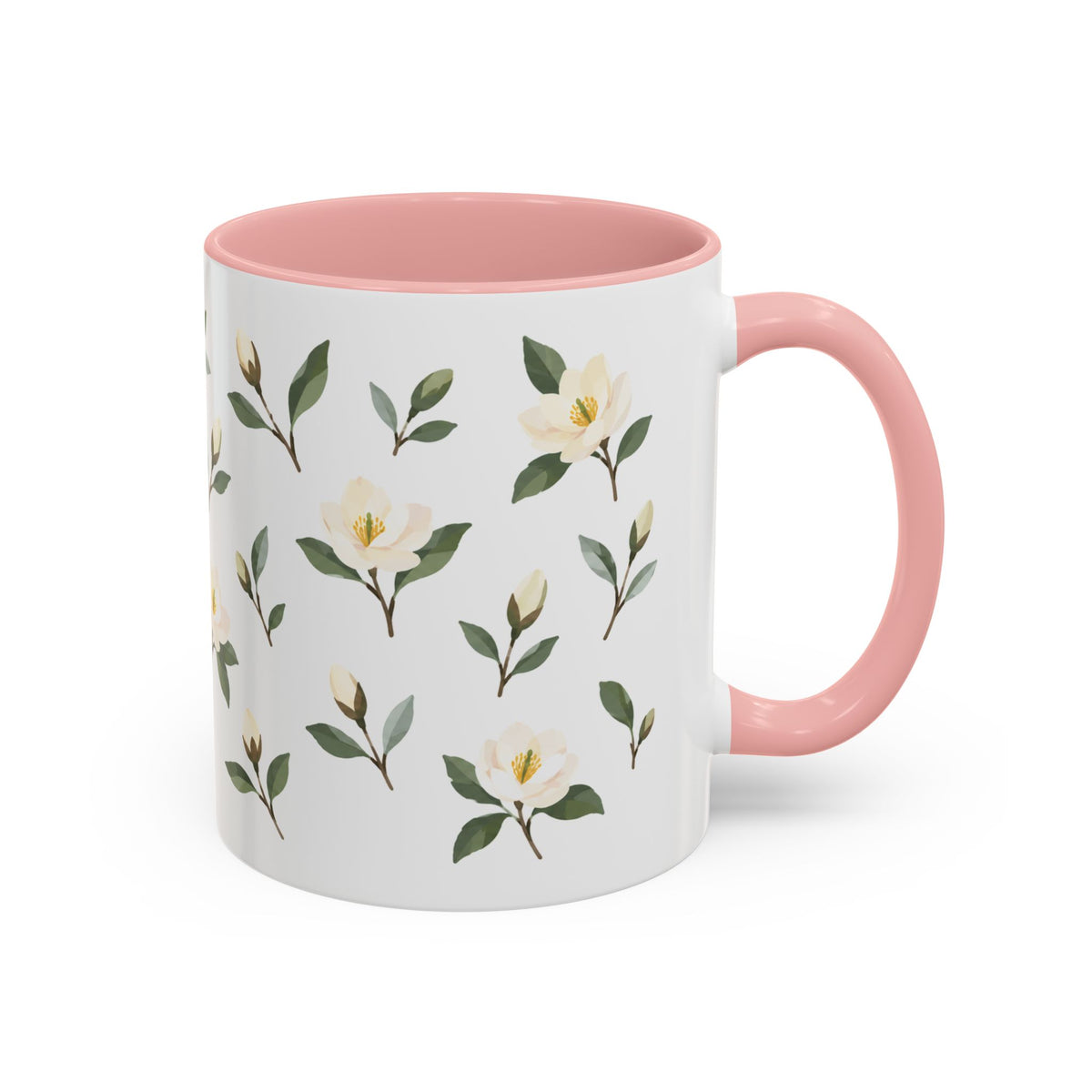 Georgia Sweetbay Magnolia Mug, State Flower Floral Coffee Cup, 11oz Botanical Gift
