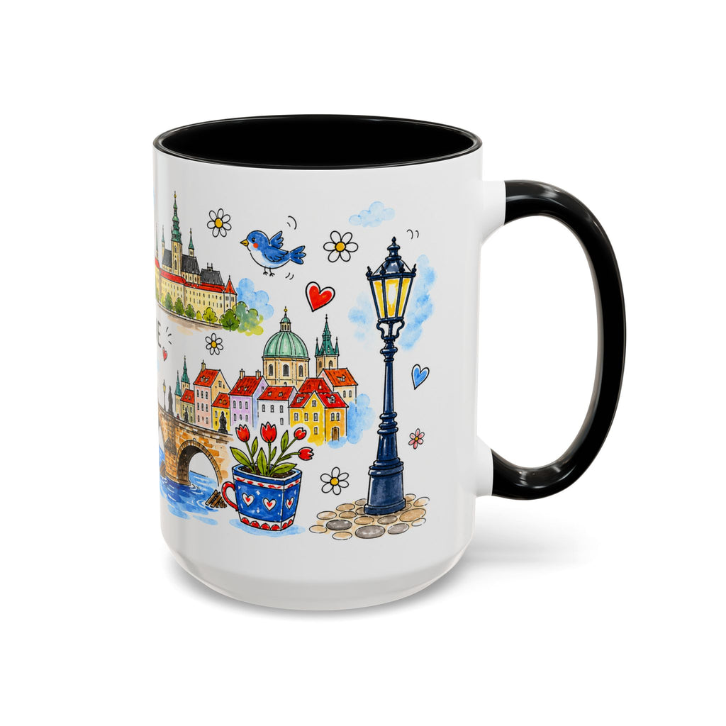 Prague Travel Mug | European City Souvenir Accent Coffee Mug | 11oz 15oz Ceramic Cup