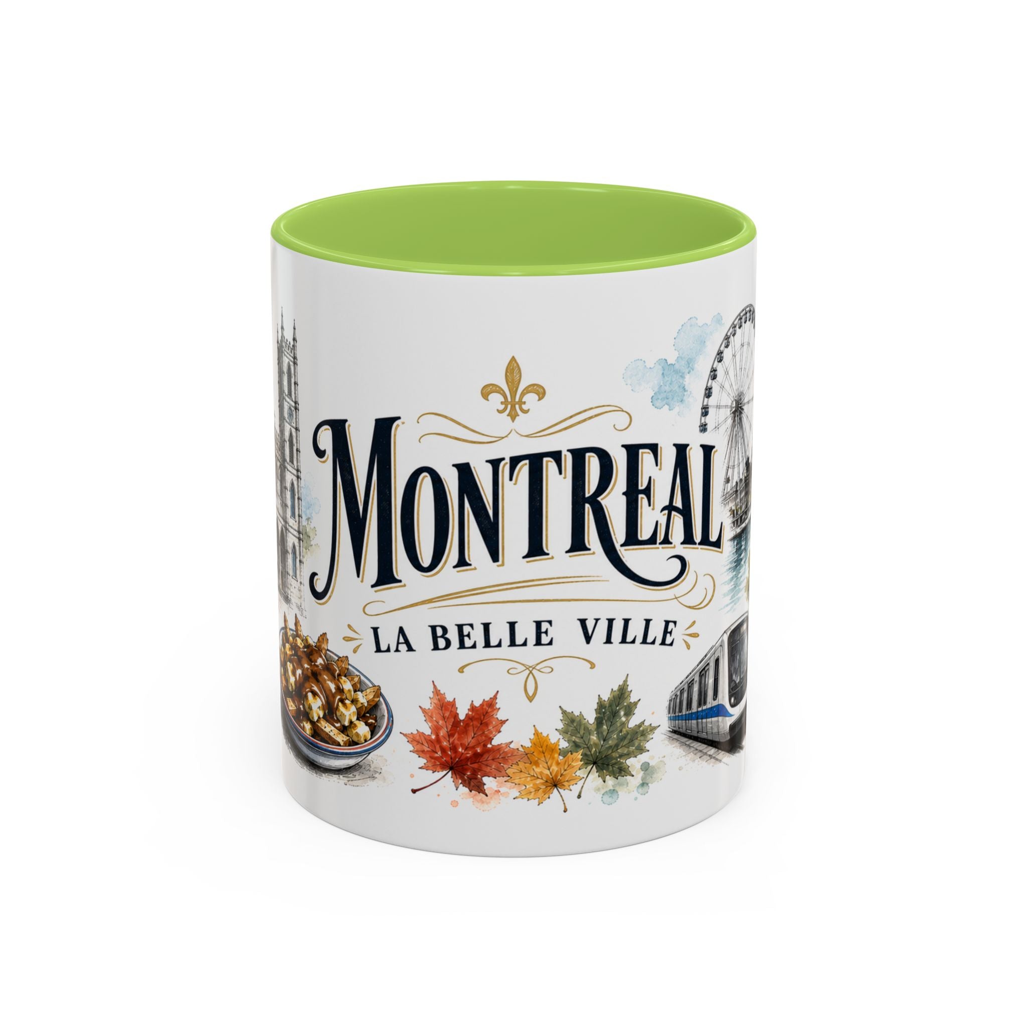 Montreal Coffee Mug | Canada Travel Souvenir | Vintage Illustrated City Gift | 11 oz 15 oz Accent Mug