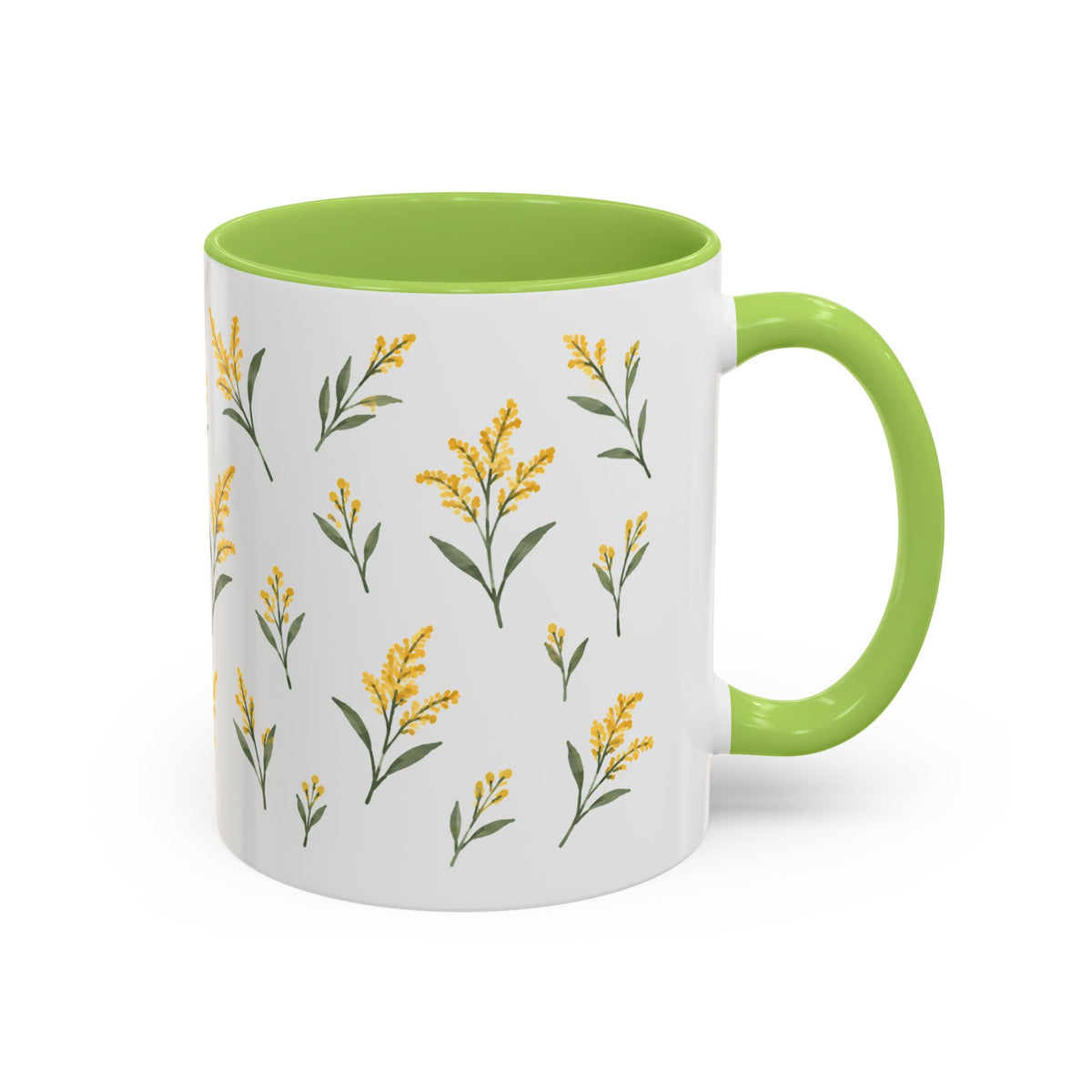 Nebraska Goldenrod Mug, State Flower Floral Coffee Cup, 11oz Botanical Gift