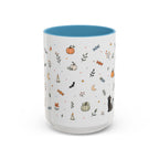 Halloween Party Mug | Ghost Black Cat Candy Watercolor Gift | Accent Cup 11oz 15oz
