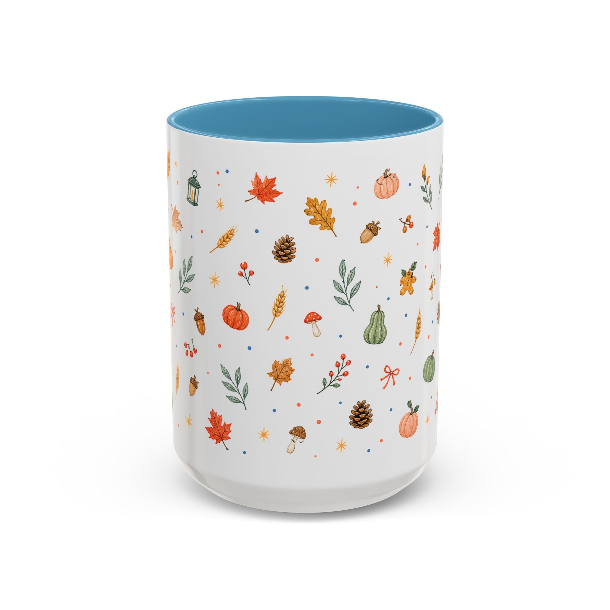 Thanksgiving Mug | Watercolor Autumn Harvest Gift | Pumpkin Leaf Accent Coffee Cup 11oz 15oz