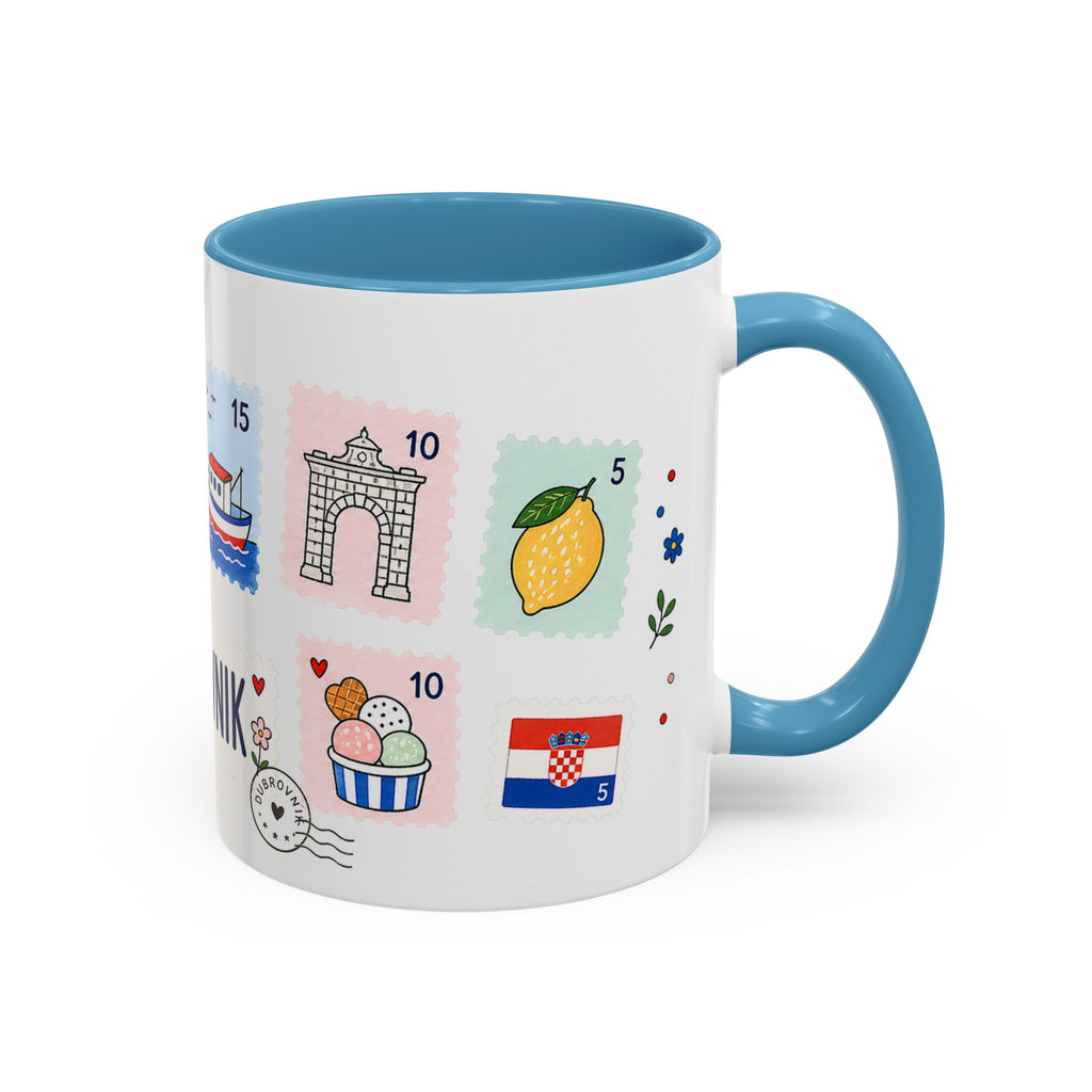 Dubrovnik Coffee Mug | Postage Stamp Collage Mug | Travel Souvenir Accent Cup 11oz 15oz