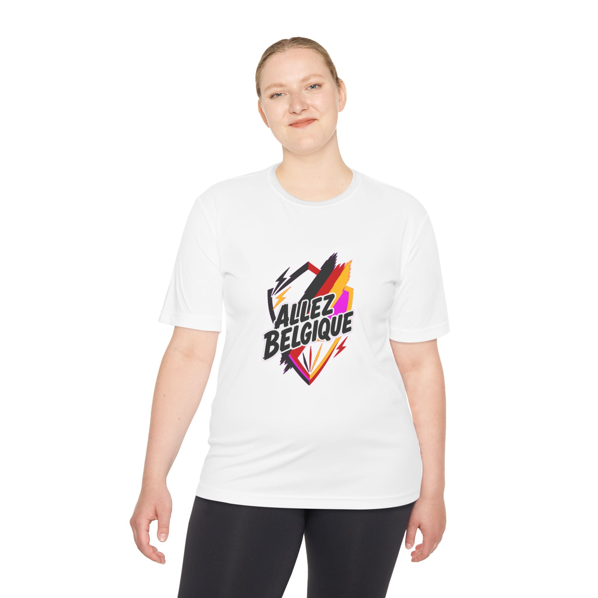 Allez Belgique Soccer Fan Shirt, Moisture Wicking Sport Tee