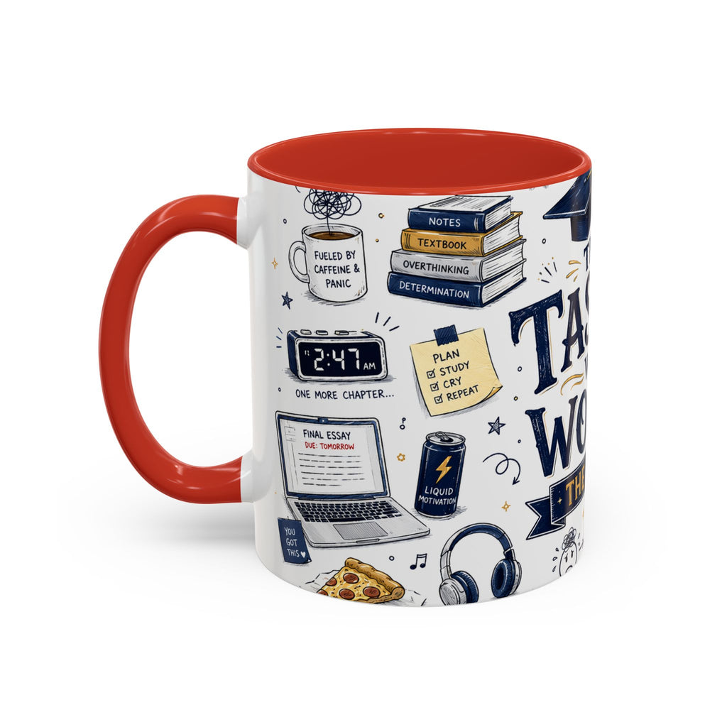 The Tassel Was Worth the Hassle Coffee Mug | Funny Graduation Gift 2026 | Accent Color Ceramic 11oz 15oz