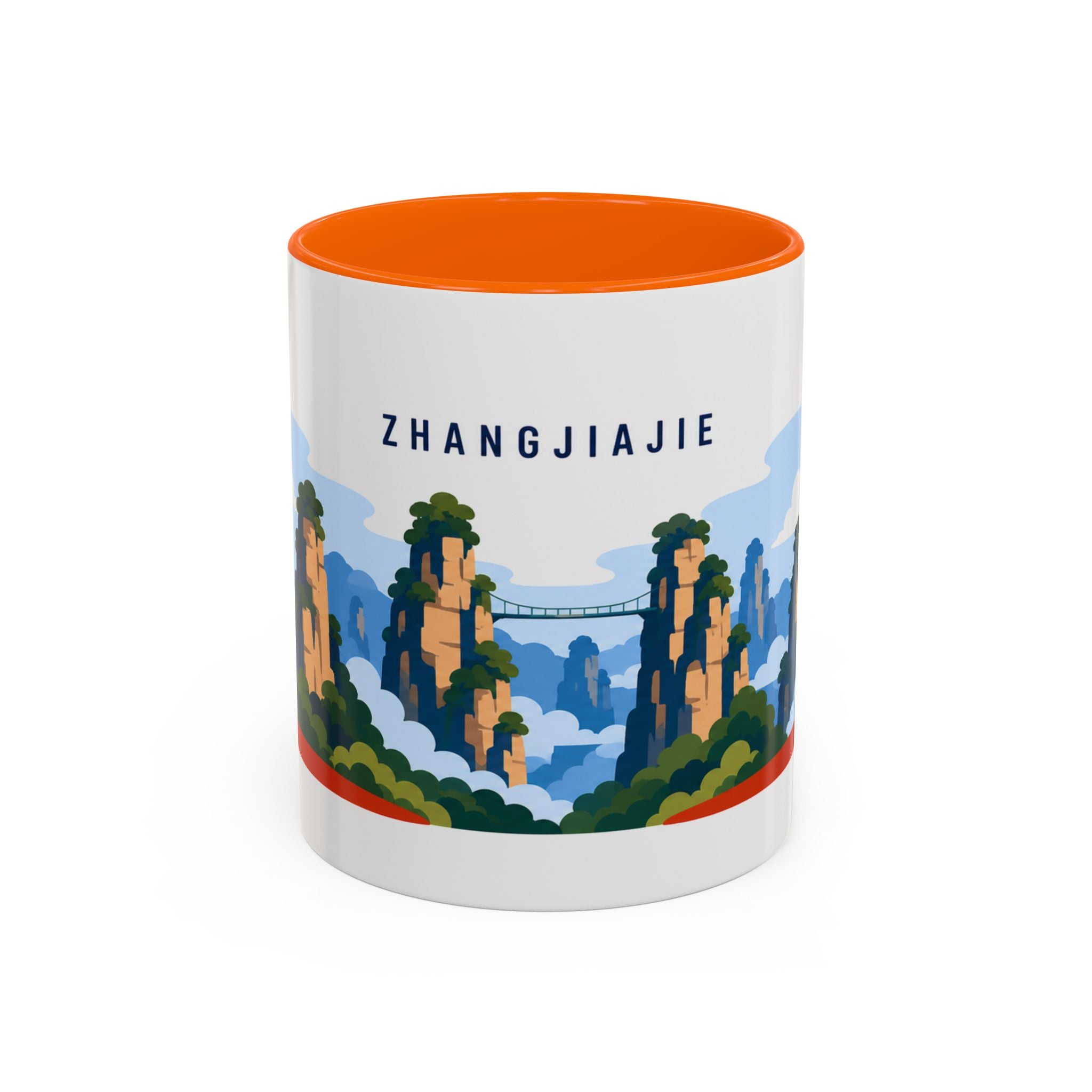 Zhangjiajie Coffee Mug | Travel Destination Souvenir Gift | Accent Color Ceramic 11oz 15oz