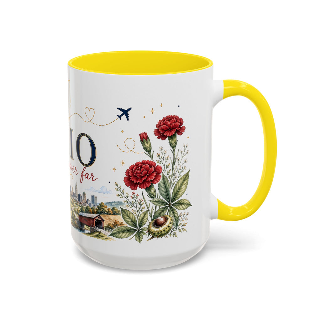 Ohio State Map Mug | Botanical Travel Sketch, Homesick Gift, Long Distance Friendship