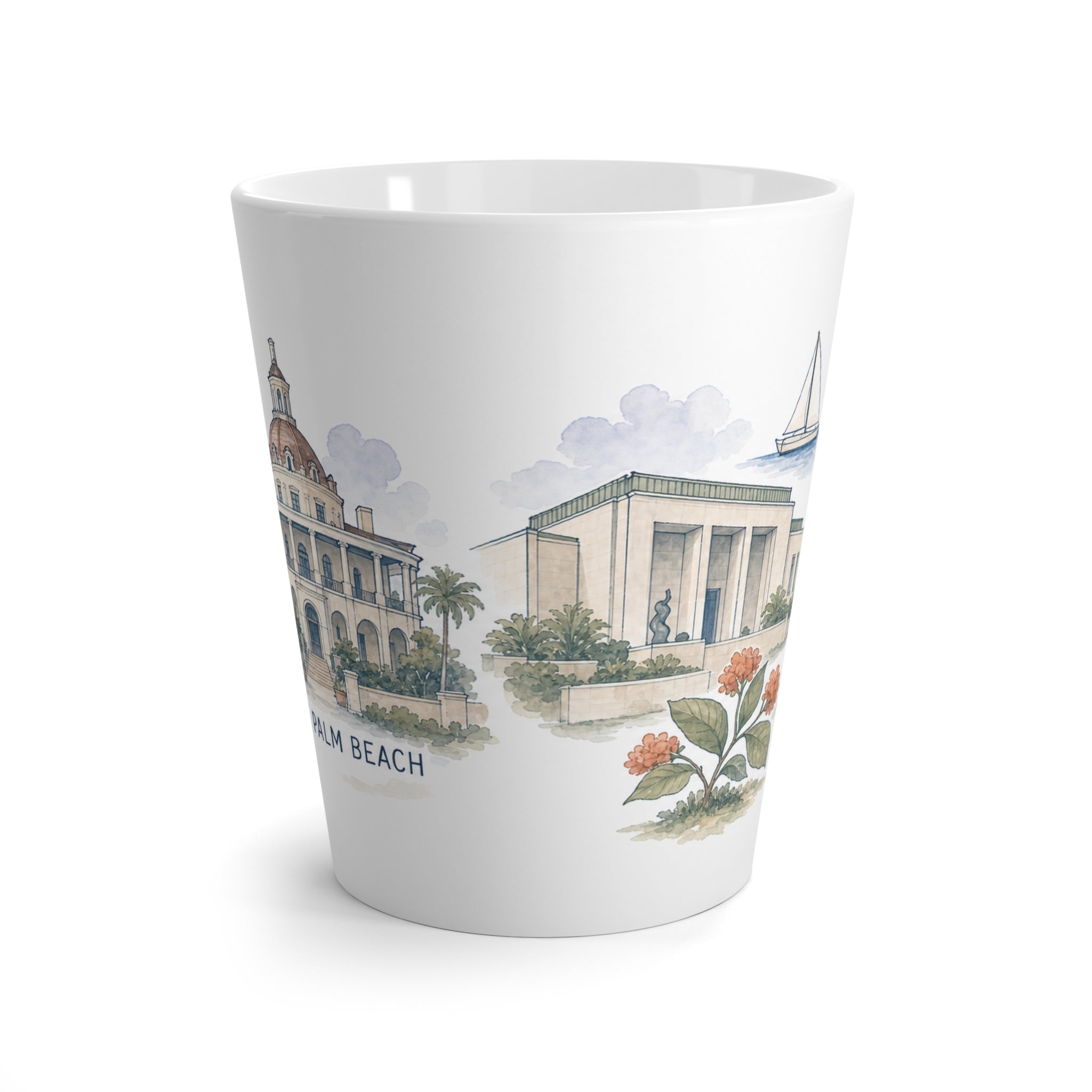 West Palm Beach Latte Mug | Watercolor City Travel Mug | 12 oz Ceramic Souvenir Gift