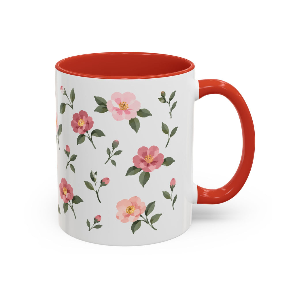 Alabama Camellia Mug, State Flower Floral Coffee Cup, 11oz Botanical Gift