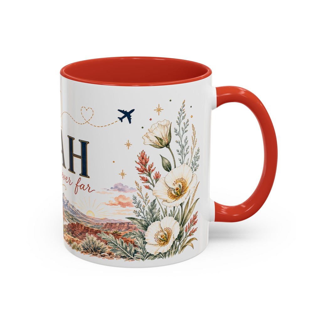 Utah Home State Mug | Moving Away Gift | Long Distance Friendship Coffee Cup | 11oz 15oz Accent Mug