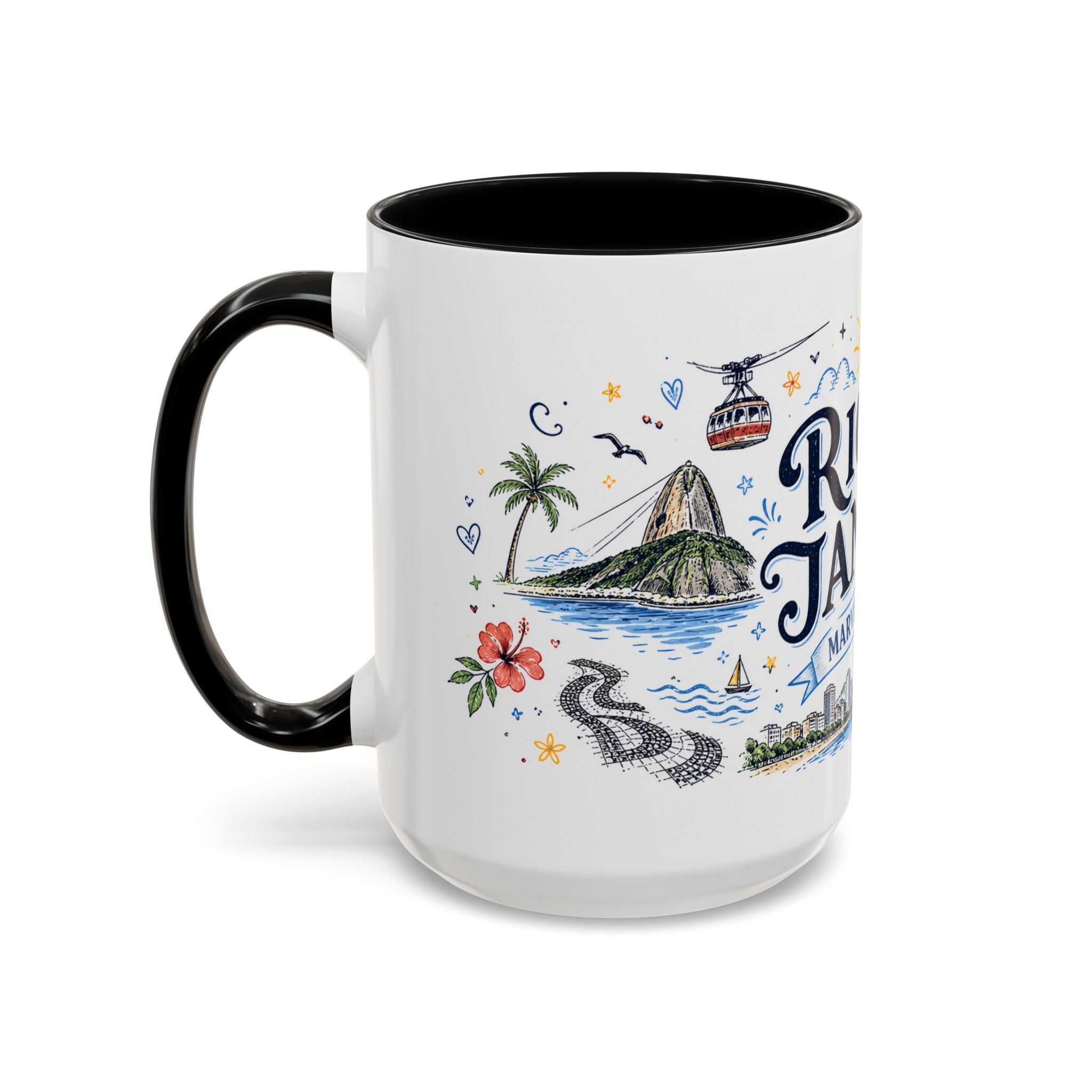 Rio de Janeiro Coffee Mug | Brazil Souvenir Travel Gift | Accent Color Ceramic 11oz 15oz