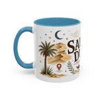 Sahara Dunes Coffee Mug | Travel Destination Souvenir Gift | Accent Color Ceramic 11oz 15oz