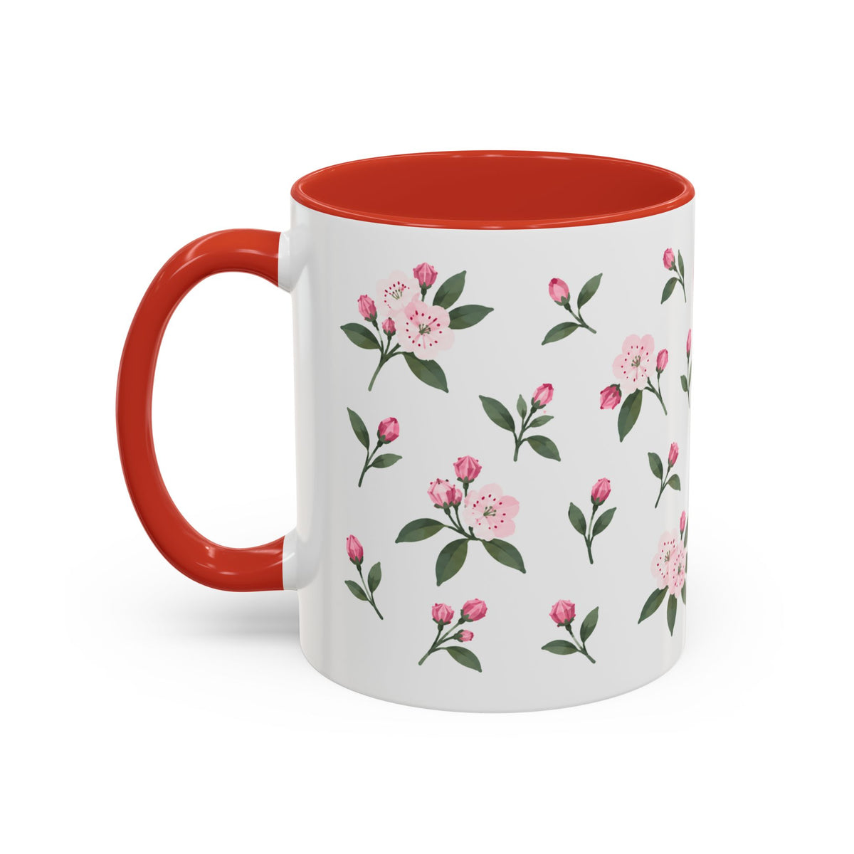 Connecticut Mountain Laurel Mug, State Flower Floral Coffee Cup, 11oz Botanical Gift