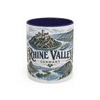 Rhine Valley Mug, Germany Travel Souvenir, Bucket List Gift, Accent Ceramic Coffee Mug 11oz 15oz