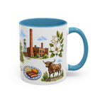 Durham Illustrated Travel Mug | City Souvenir Accent Coffee Mug | 11oz 15oz Ceramic Cup