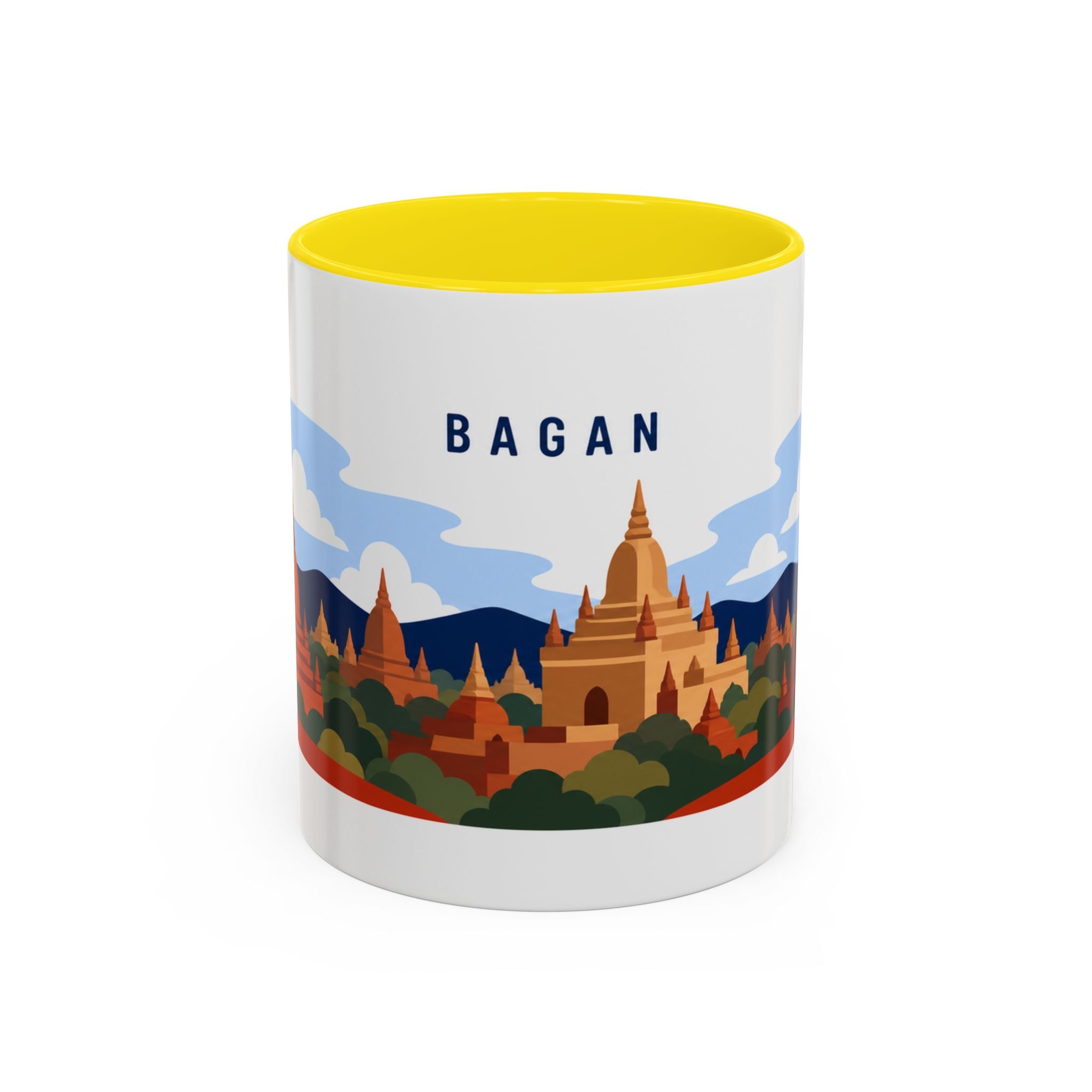 Bagan Coffee Mug | Travel Destination Souvenir Gift | Accent Color Ceramic 11oz 15oz