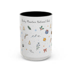 Rocky Mountain National Park Christmas Mug | Watercolor Travel Souvenir | Holiday Gift | Accent Ceramic Coffee Cup 11oz 15oz